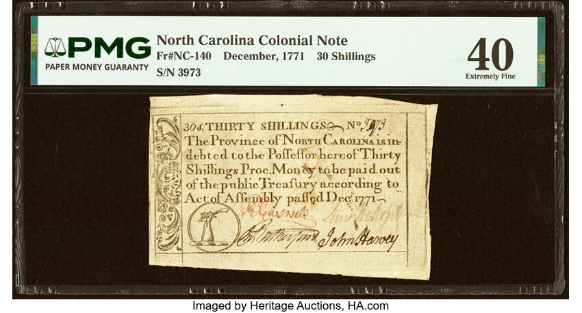 Dec 1771 30s North Carolina (Fr. NC140) thumbnail 3
