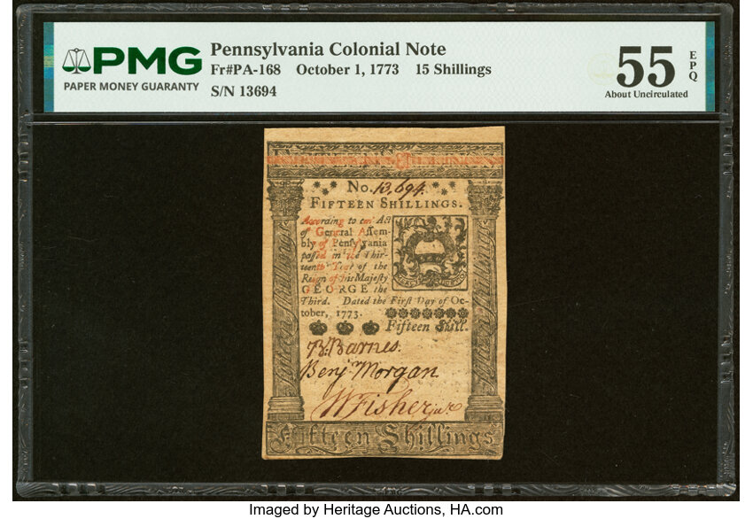 Oct 1, 1773 15s Pennsylvania (Fr. PA168) thumbnail 4