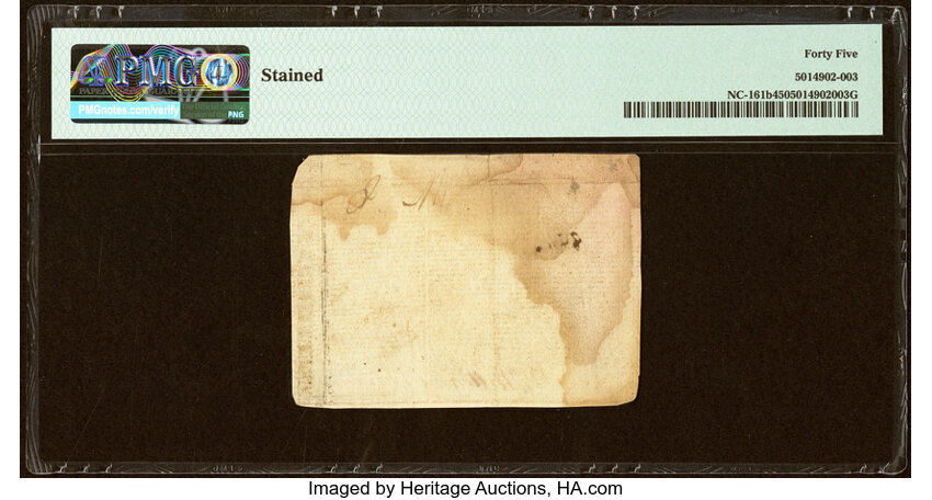 April 2, 1776 $4  North Carolina, Sheaf of Wheat (Fr. NC161b) thumbnail 3