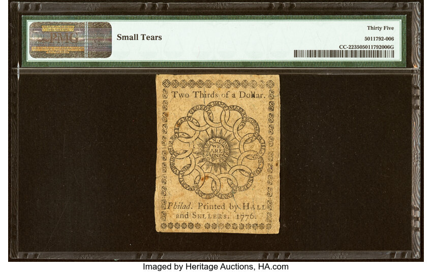 Feb 17, 1776 $2/3 Continental Congress (Fr. CC22) thumbnail 18