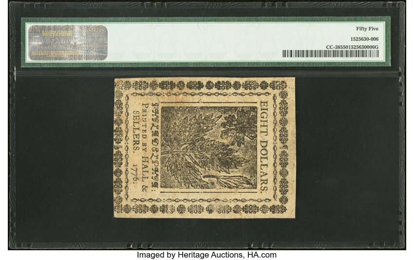 May 9, 1776 $8  Continental Congress (Fr. CC38) thumbnail 4