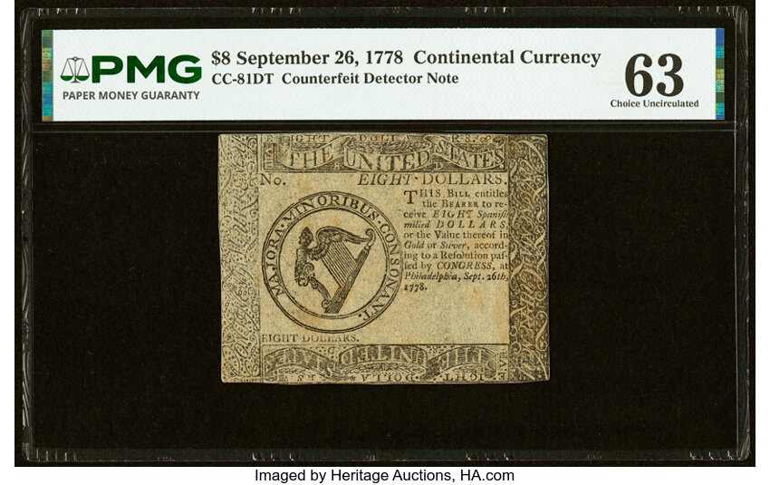 Sep 26, 1778 $8  Continental Congress (Fr. CC81) thumbnail 3