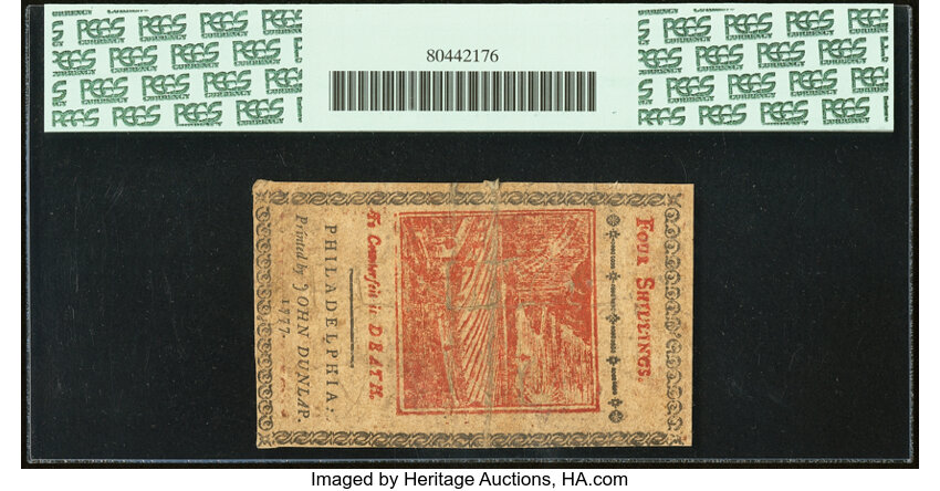 Apr 10, 1777 4s Pennsylvania (Fr. PA217b) thumbnail 4