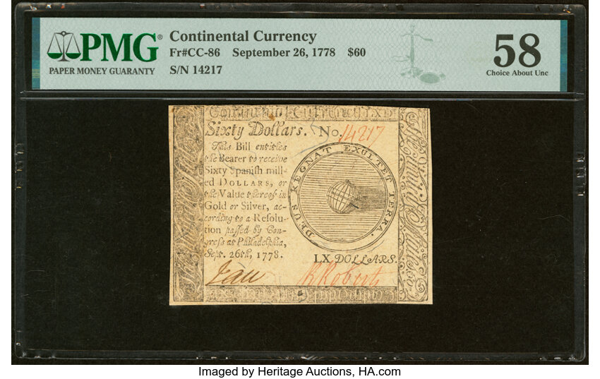 Sep 26, 1778 $60  Continental Congress (Fr. CC86) thumbnail 2
