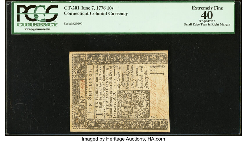 Jun 7, 1776 10s Connecticut (Fr. CT201) thumbnail 2