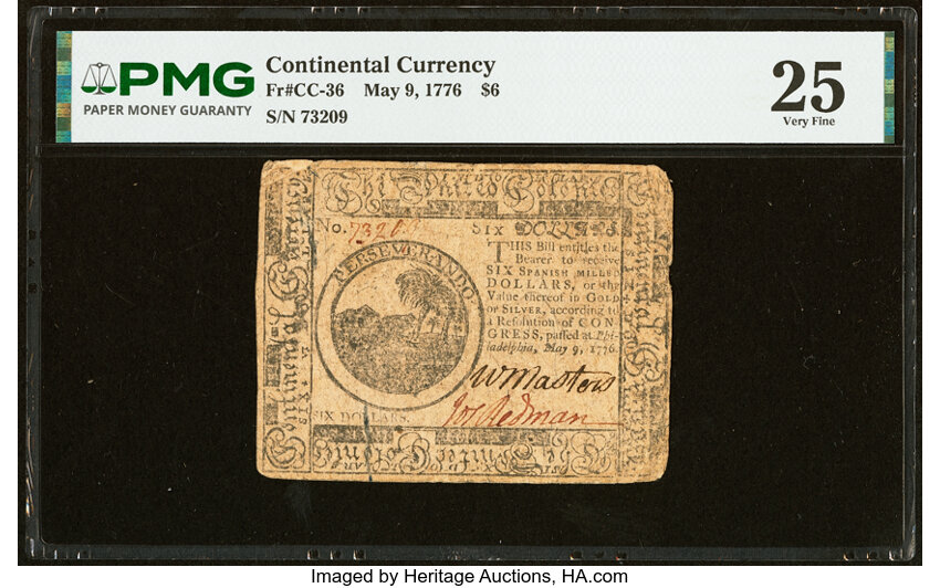 May 9, 1776 $6  Continental Congress (Fr. CC36) thumbnail 2