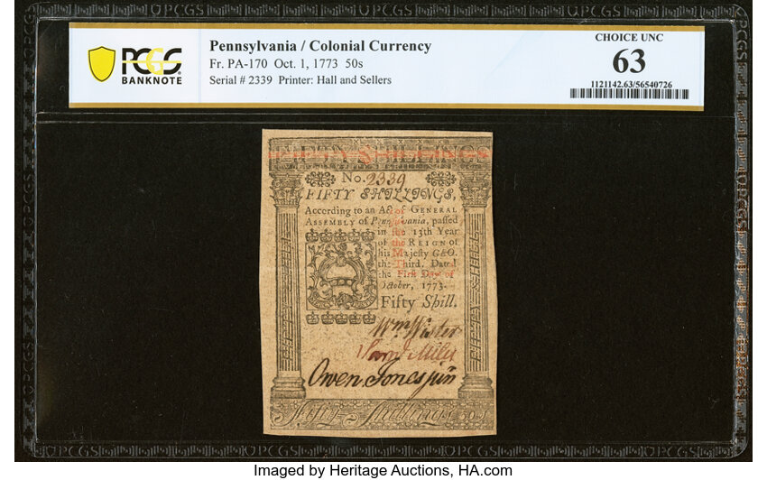 Oct 1, 1773 50s Pennsylvania (Fr. PA170) thumbnail 3