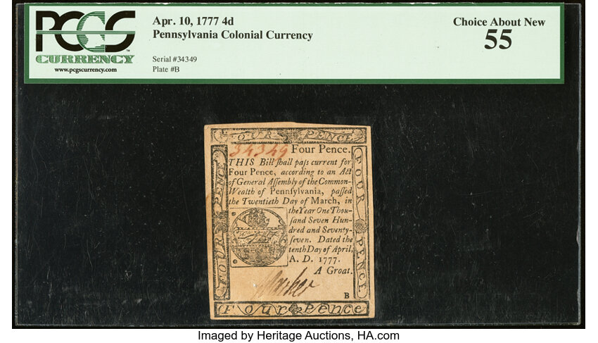 Apr 10, 1777 4d Pennsylvania (Fr. PA210) thumbnail 2