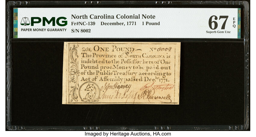 Dec 1771 £1 North Carolina (Fr. NC139) thumbnail 2