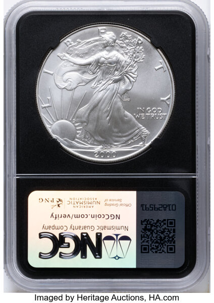 2000 $1  Silver Eagle, Millennium Set MS thumbnail 8