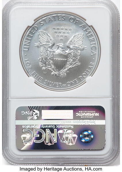 2015-W $1  Silver Eagle, Burnished MS70 thumbnail 2