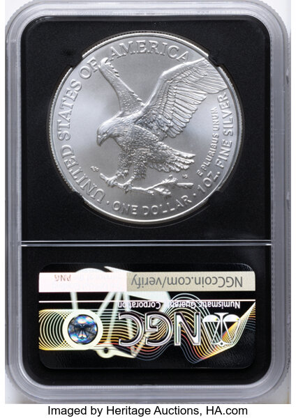 2021 $1  Silver Eagle, Type 2 MS63 CAC thumbnail 6