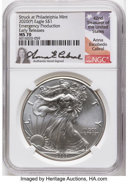 2020-(P) $1  Silver Eagle MS thumbnail 4