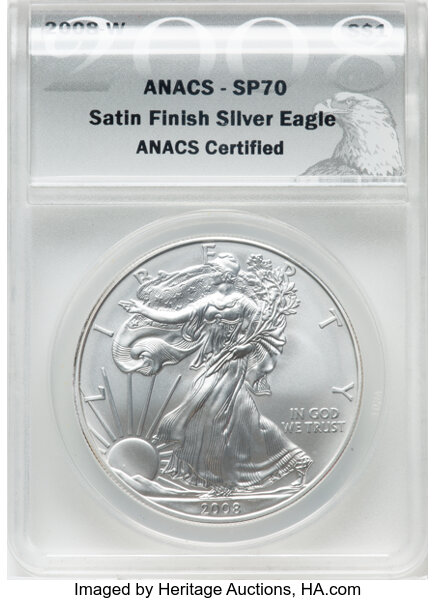 2008-W $1  Silver Eagle, Burnished MS thumbnail 3