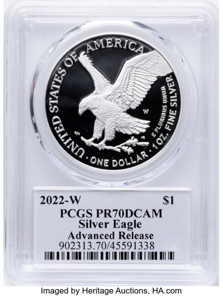 2022-W $1  Silver Eagle PR DCAM PR70 DCAM CAC thumbnail 8