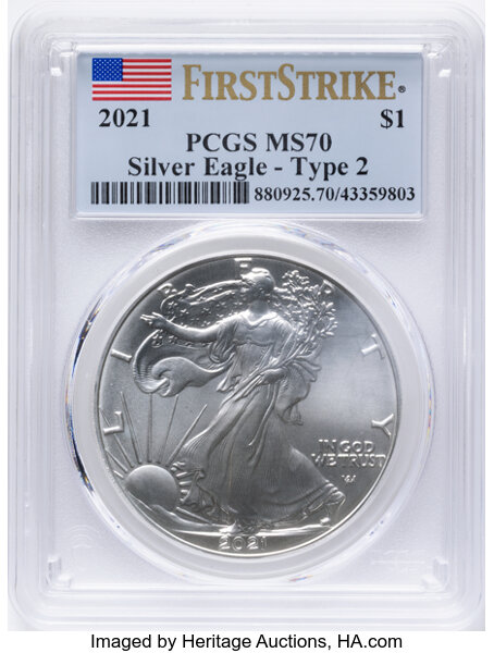2021 $1  Silver Eagle, Type 2 MS thumbnail 6