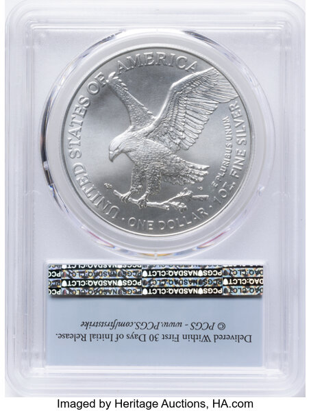 2021 $1  Silver Eagle, Type 2 MS63 CAC thumbnail 16