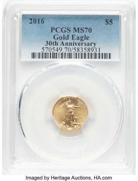 2016 $5  Gold Eagle, 30th Anniversary MS thumbnail 11
