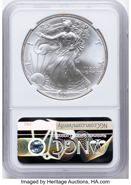 2001 $1  Silver Eagle MS69 thumbnail 2