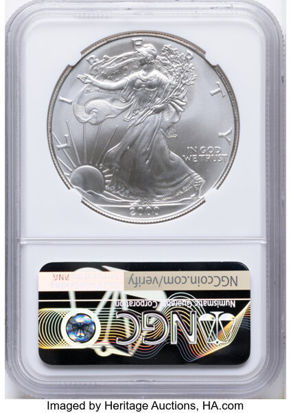 2000 $1  Silver Eagle MS69 thumbnail 4