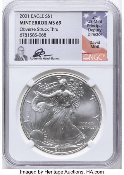 2001 $1  Silver Eagle MS thumbnail 8