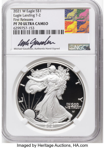 2021-W $1  Silver Eagle, Type 2 PR DCAM thumbnail 3
