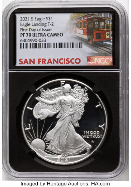 2021-S $1  Silver Eagle, Type 2 PR DCAM thumbnail 4