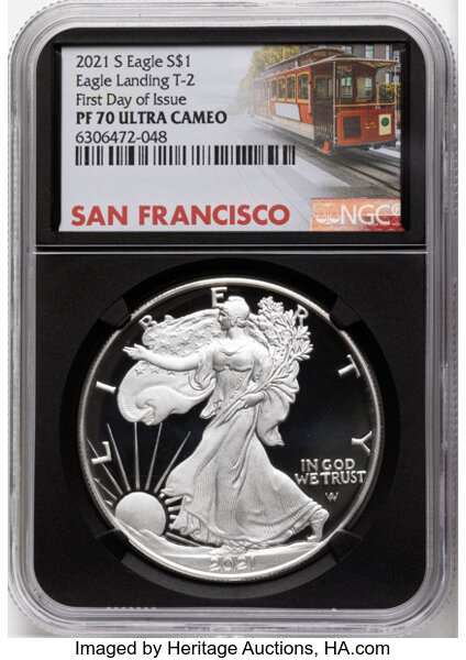 2021-S $1  Silver Eagle, Type 2 PR DCAM thumbnail 6