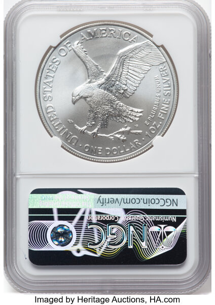 2021 $1  Silver Eagle, Type 2 MS63 CAC thumbnail 12