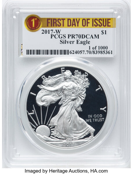 2017-W $1  Silver Eagle PR DCAM PR70 DCAM thumbnail 5