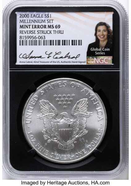 2000 $1  Silver Eagle, Millennium Set MS thumbnail 3