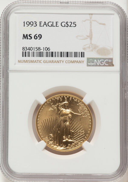 1993 $25  Gold Eagle MS thumbnail 3