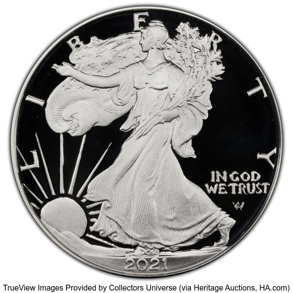 2021-S $1  Silver Eagle, Type 2 PR DCAM thumbnail 2