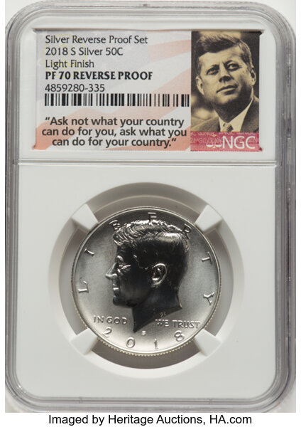 2018-S 50c Silver, Reverse Proof PR thumbnail 4