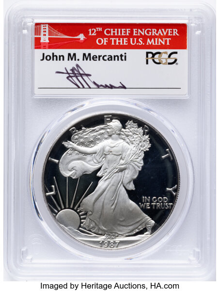 1987-S $1  Silver Eagle PR DCAM thumbnail 3