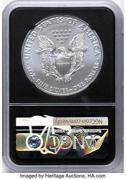2021 $1  Silver Eagle, Type 1 MS63 CAC thumbnail 4