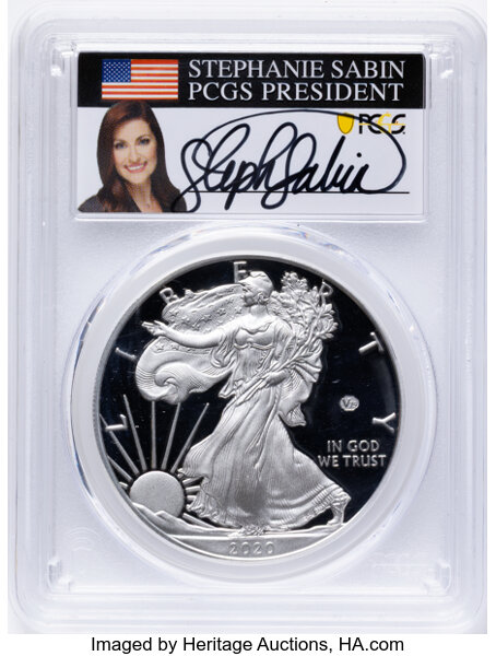 2020-W $1  Silver Eagle, v75 Privy WWII Anniversary PR DCAM thumbnail 2