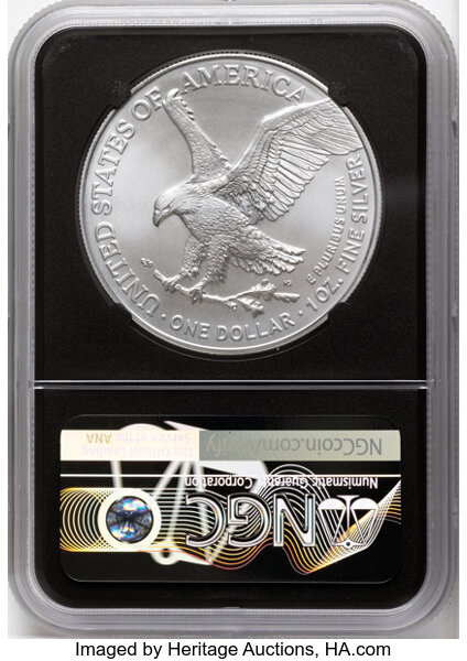 2021-(S) $1  Silver Eagle, Type 2, Emergency San Francisco Strike MS thumbnail 8
