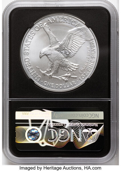 2021-(S) $1  Silver Eagle, Type 2, Emergency San Francisco Strike MS thumbnail 9