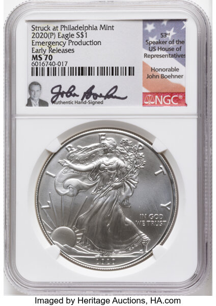 2020-(P) $1  Silver Eagle MS thumbnail 3
