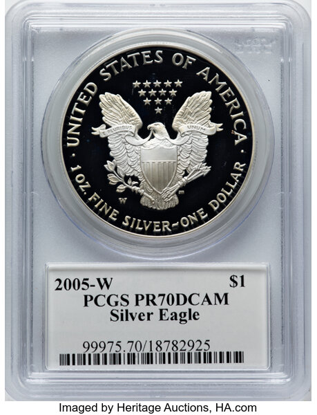 2005-W $1  Silver Eagle PR DCAM PR70 DCAM thumbnail 4