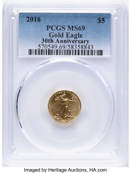 2016 $5  Gold Eagle, 30th Anniversary MS thumbnail 14