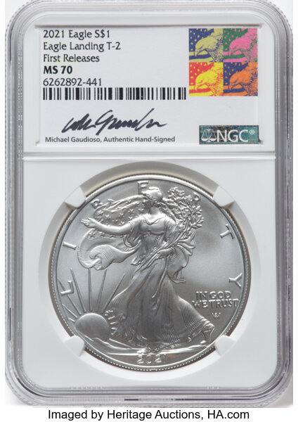 2021 $1  Silver Eagle, Type 2 MS thumbnail 4
