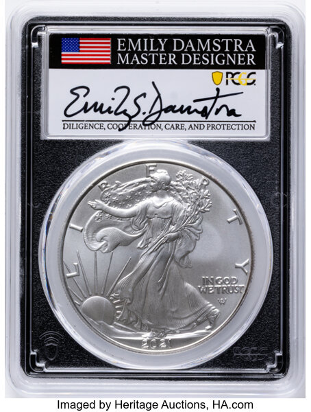 2021 $1  Silver Eagle, Type 2 MS thumbnail 8