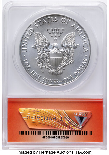 2020-W $1  Silver Eagle, Burnished MS thumbnail 4