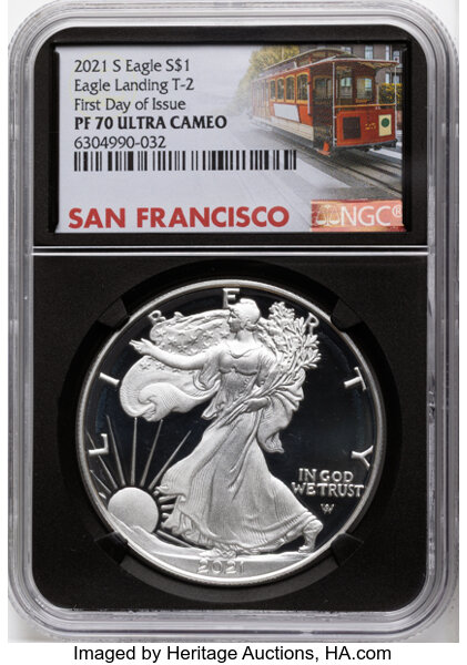 2021-S $1  Silver Eagle, Type 2 PR DCAM thumbnail 5