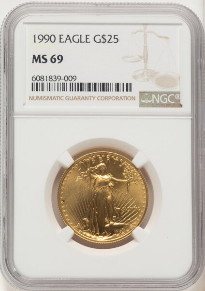 1990 $25  Gold Eagle MS thumbnail 3