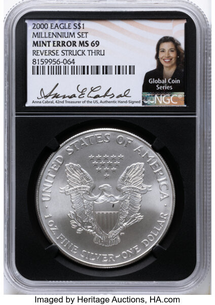 2000 $1  Silver Eagle, Millennium Set MS thumbnail 2