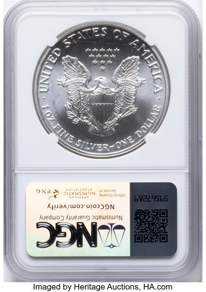 1989 $1  Silver Eagle MS69 CAC thumbnail 4