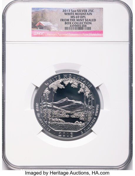 2013 S25c White Mountain, 5oz Silver MS DMPL thumbnail 2